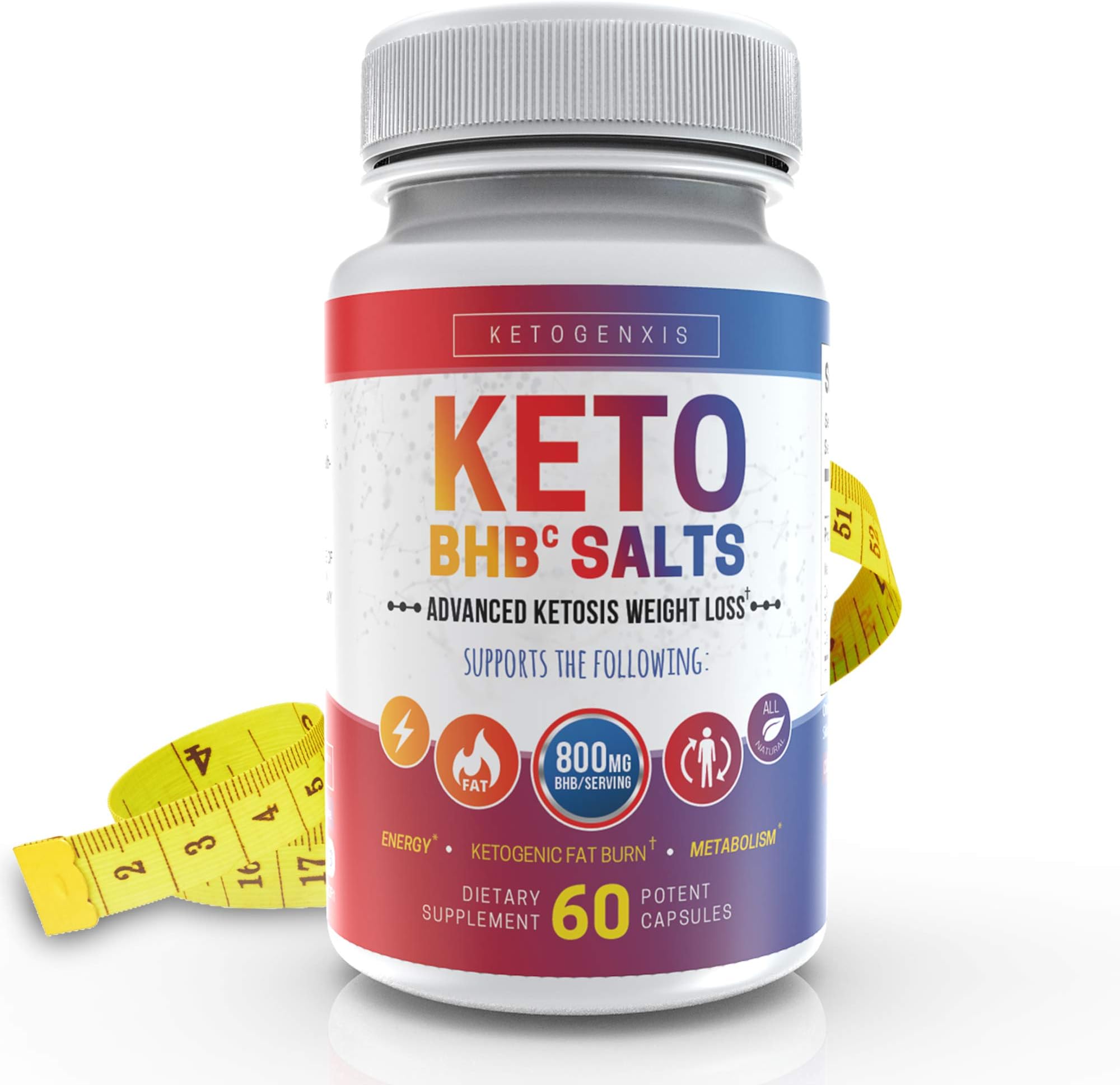 Keto BHB Salt- Weight Loss Supplements with Pure BHB Exogenous Ketones Salts to Jump Start Ketosis and Fat Burning to Boost Energy and Focus for Men and Women - 60 Capsules