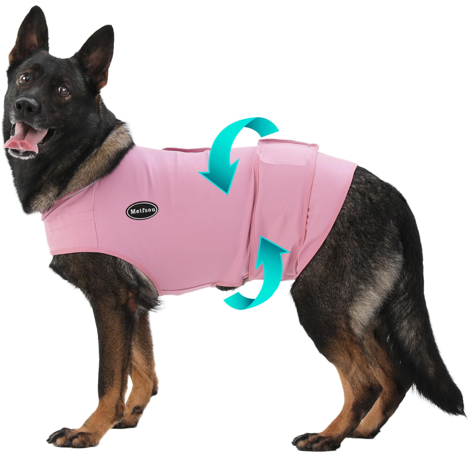 Photo 1 of Meifsou Dog Anxiety Vest, Skin-Friendly Thunder Jacket for Dogs, Dog Calming Shirt for Thunder, Fireworks, Vet Visits and Separation - Keep Pet Calm Without Medicine, Fit for Small Medium Large Dogs