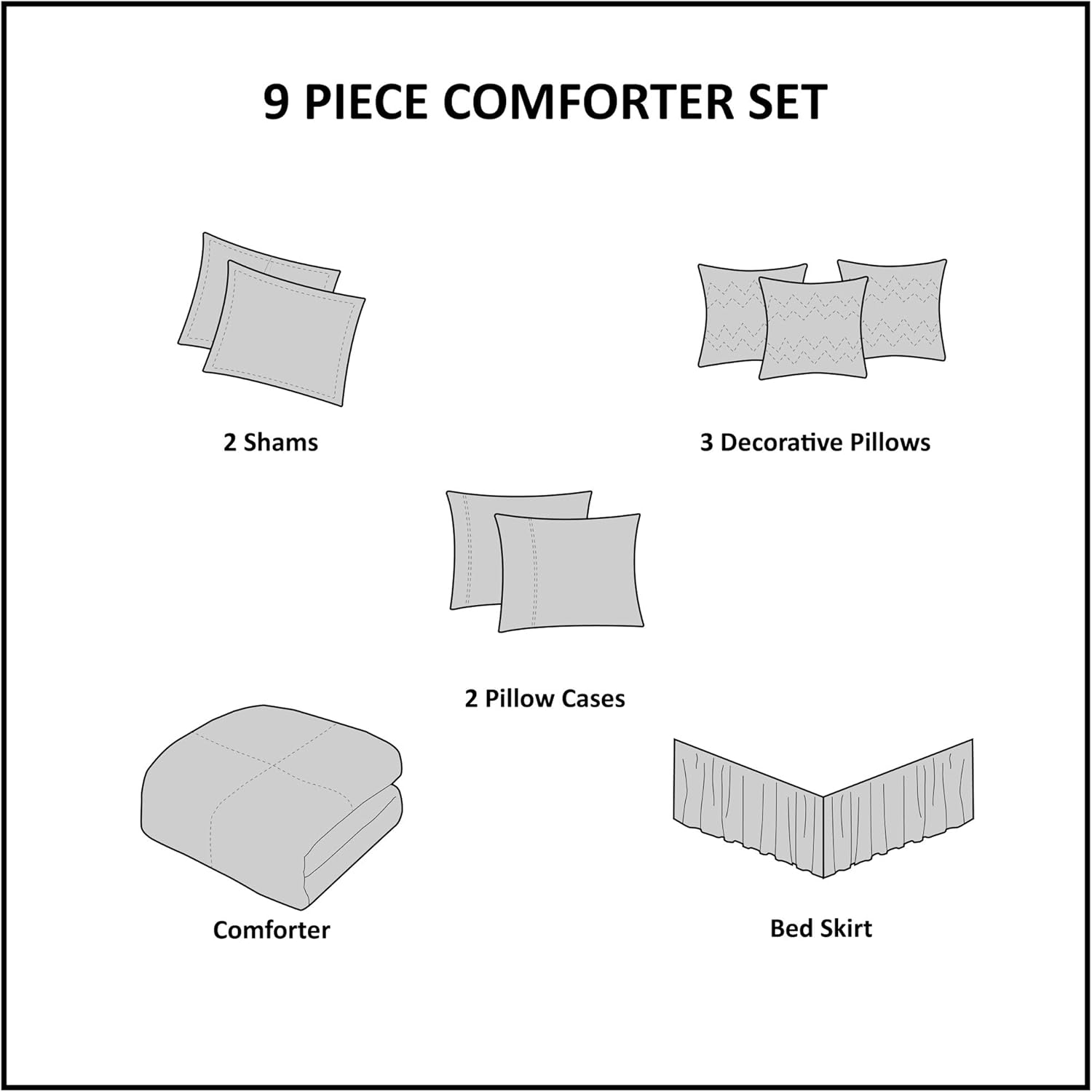 Madison Park Dawn 9 Piece Comfroter Set-Blue-King [Misc: Home & Kitchen