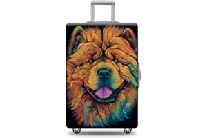 GUGLILI Personalized Dog Luggage Cover Chinook Dog Suitcase Cover Funny Animal Travel Luggage Covers Washable Elastic Suitcas
