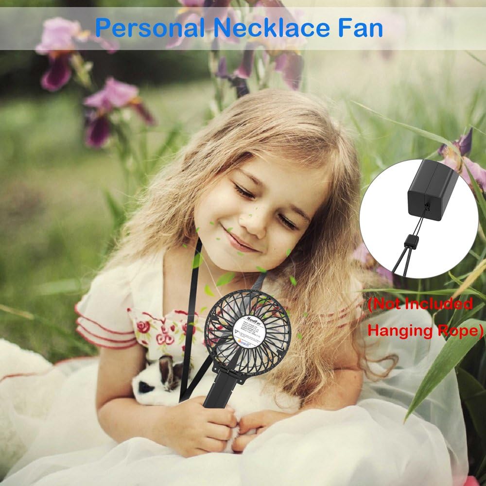 VersionTECH. Mini Portable Fan, USB Battery Operated Desk Fan, Small Personal Handheld Table Fan with USB Rechargeable Cooling Folding Electric Fan for Travel Office Room Household Black: Home & Kitchen