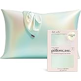 Kitsch Satin Pillowcase with Zipper for Hair & Skin - Softer Than Silk Pillow Cases, Smooth Cooling Satin Pillow Case, Wrinkle-Free, Machine Washable - Pillow Cases Standard Size (19x26) - Aura