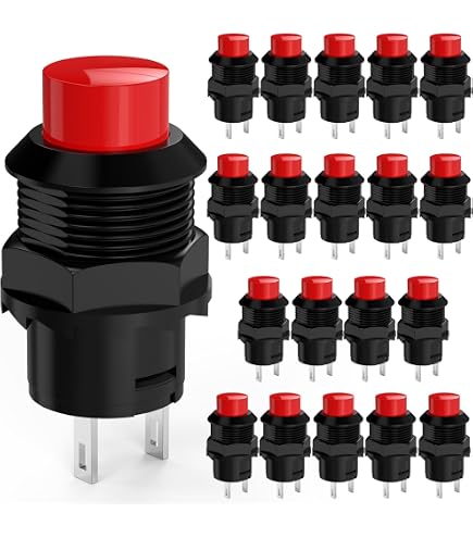 DIYhz 20Pcs SPST Latching Type Push Button Switch Off/ON AC 250V