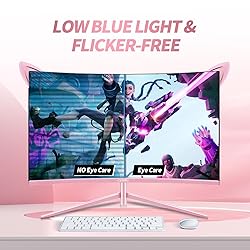 CUNPU Pink Computer Monitor, 27 inch 1440p 165Hz
