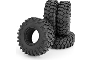 JUZUXI 1.9 Inch RC Crawler Tires - 4PCS 1/10 Crawler Truck Rubber Tires Car Mud Terrain Tires Retrofit Accessories for Traxxas TRX4 Axial SCX10 SCX10 II RC4WD D90 D110 TF2 Tamiya CC01 Redcat Gen8 Gen7