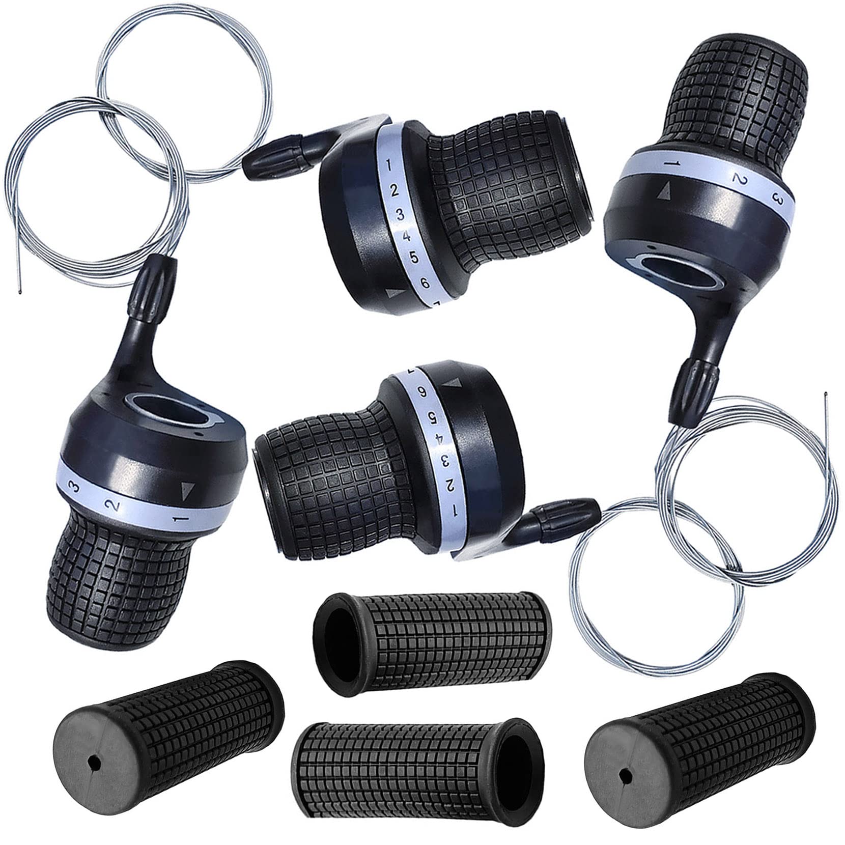 Photo 1 of Lomodo 2 Pair Bicycle Twist Grip Gear Shifters 3X7 Speed DIP Compatible for Shimano Brand MTB Bike