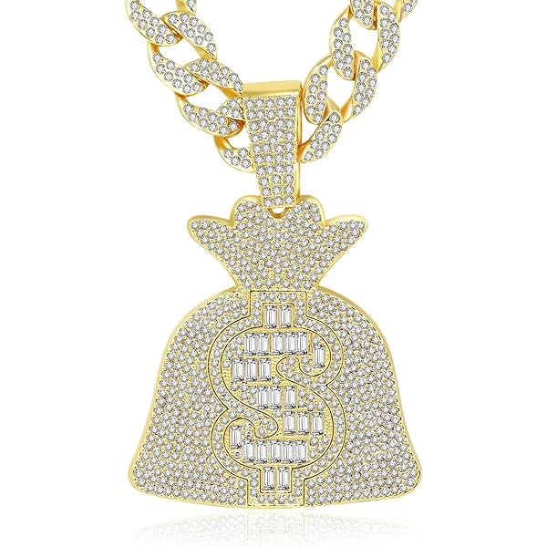 thumbnail image 2 of MaxBling81 Hypnotize Minds Pendant & Cuban Chain Set – White Gold Plated – 18/20/24 Inch Hip Hop Necklace 2 of 6