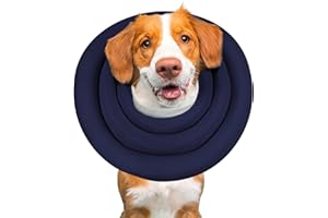 GoGoPaw Soft Dog Cone, Adjustable Dog Cones for Small Medium Large Dogs and Cats, Water Resistant Cone for Dogs After Surgery, Comfy Donut Collar, Protective Recovery E Collar Anti-Licking(Grey,4-A)