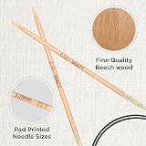 KnitPro Basix Beech Fixed Circular 16in 3.25mm Needles view 2