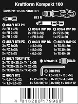 Wera Kraftform Kompakt 100 Screw Driving Service Kit 52 Piece Rapidaptor view 2