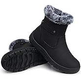 SHIBEVER Women's Snow Boots Winter Fur Lined Waterproof Anti-Slip Booties Women Ankle Snow Boots