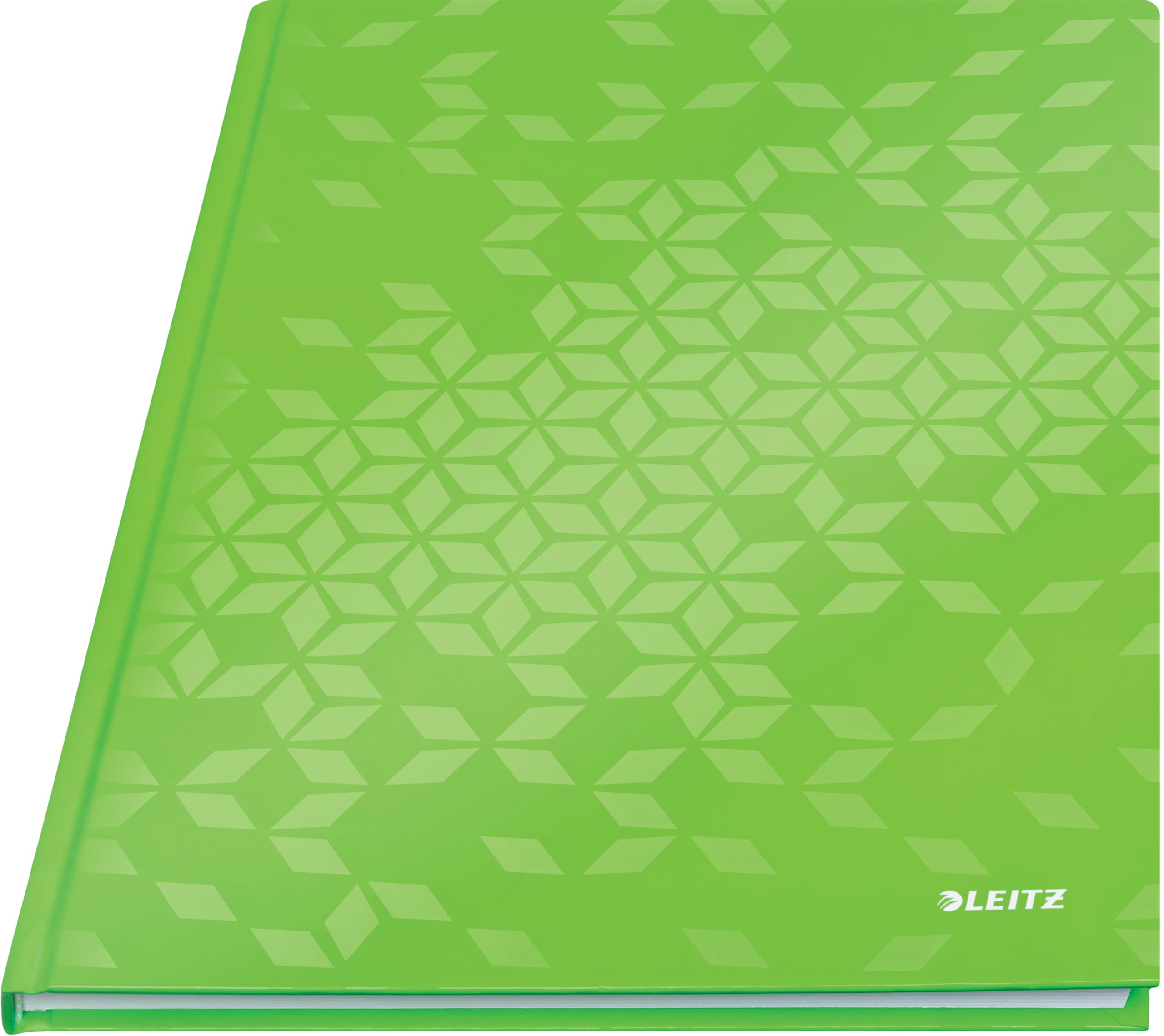 Leitz WOW Notebook A4 Lined, Hardcover, 160 Pages, 80 Sheets of FSC-Certified Paper (80 g/m²), Laminated Cover, Thread Binding, For Office, School or as a Diary, Green, 46251054