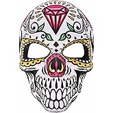 MOHYS Day of The Dead Mask Halloween Skull Mask Masquerade Party Mask for Halloween Cosplay Mexican Party Costume Supply