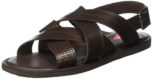 Men's Lc1002cbrown Leather Outdoor Sandals