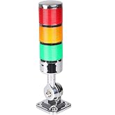 110V to 220V LED Stack Tower Lights, Industrial Warning Lights, Andon Lights, Column Signal Tower Indicator Lamp Beacon, Continuous/Flashing Light Switchable, 3 Layer (Without Buzzer)