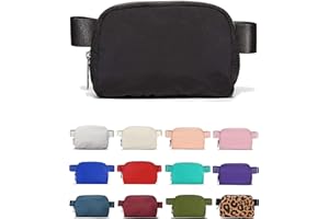 YOSHUYUKI Fanny Pack Crossbody Bag Trendy Waterproof Small Sling Cross Body Purse for Women Men Fashion Waist Packs Mini Belt Pouch Chest Bum Hip Bag Lulu Dupes for Travel Vacation Running Black