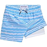 maamgic Boys Swim Trunks with Compression Liner Quick Dry Swim Shorts Anti-Chafe Boy Bathing Suit