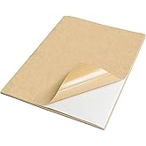 NATURALABEL 30 Sheets Printable Kraft Sticker Paper for Laser & Inkjet Printers - Full Sheet Self-Adhesive Craft Labels, Matte, Letter Size (8.5" x 11")