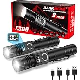 DARKBEAM LED Flashlights with Power Display, 2800 High Lumens Rechargeable | USB- C Flashlight Super Bright Mini Focusable, 3 Mode Waterproof Flash Light for Home, Camping, Car, Outdoor Emergency 2 Pack