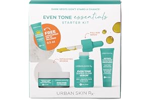 Urban Skin Rx Even Tone Essentials Starter Kit | Daily Regimen Includes 4 Top Products Formulated To Cleanse, Tone, Moisturize & Protect For More Even-Looking Skin