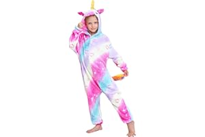 Uniquecos Unicorn Onesie Cosplay Costume Girls Halloween Xmas Pajamas