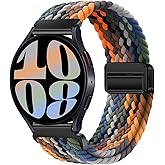 20mm Magnetic Band Compatible With Samsung Galaxy Watch 4 5 6 7 40mm 44mm/Watch 4 6 Classic 42mm 46mm 43mm 47mm/Watch 5 Pro 45mm/Watch 3 41mm/Active 2 Stretchy Braided Strap for Women Men