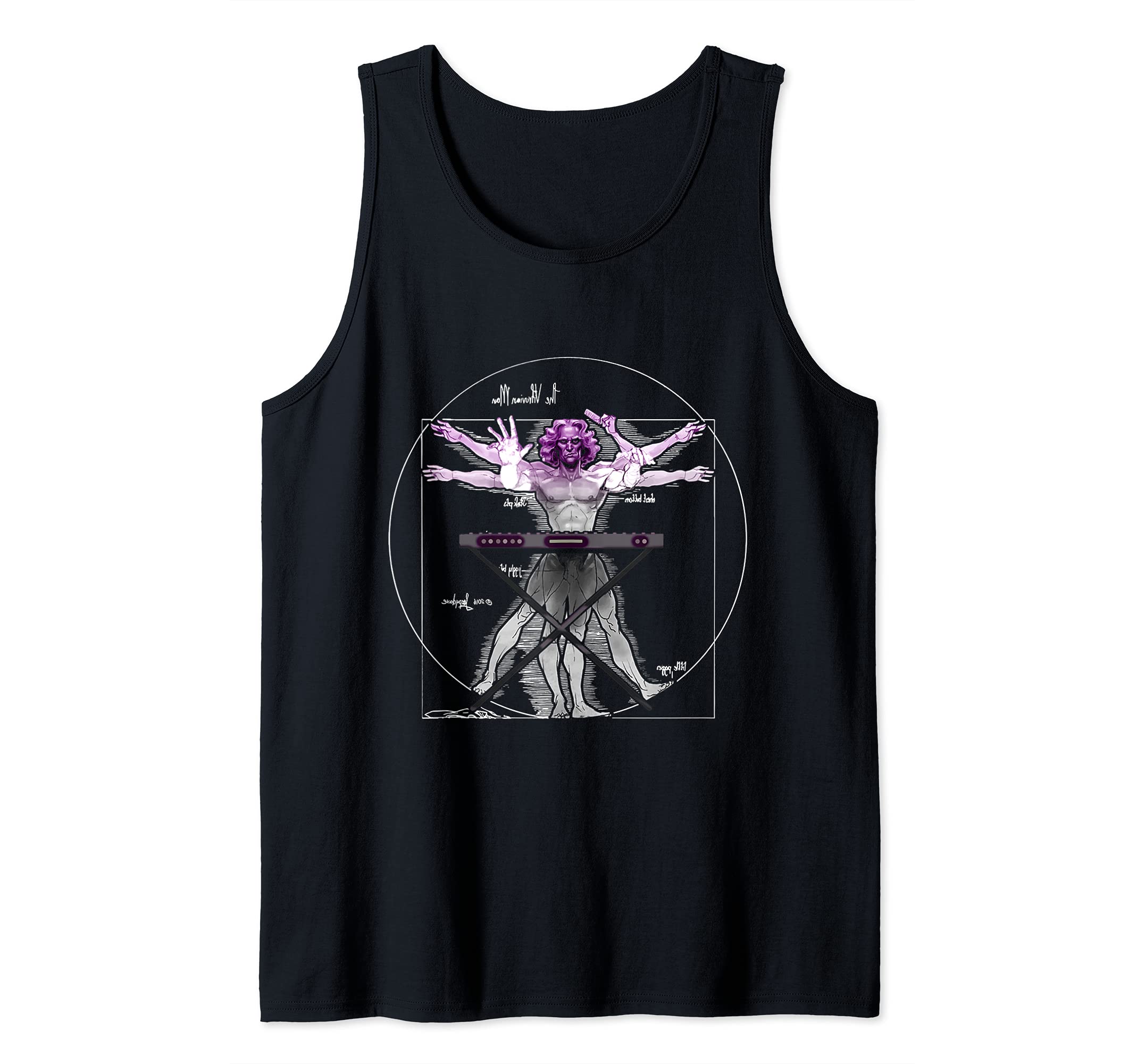 Keyboard player as Vitruvian man Tank Top