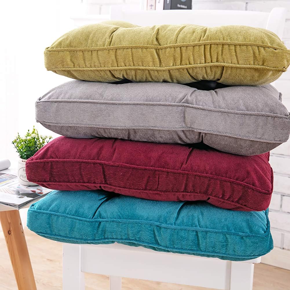 Tiita Patio Chair Pads Cushions 18 x 18 Inch Square Floor Pillows Pad for Outdoor Kitchen Dining Chairs with Ties Set of 2, Blue: Kitchen & Dining