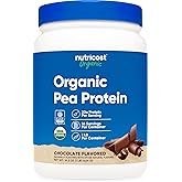 Nutricost Organic Pea Protein Powder (1 LB) Chocolate - Certified USDA Organic, Protein from Plants, Vegetarian Friendly, Gluten Free, Non-GMO