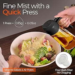 YRRAMATE 16oz/470ml Glass Olive Oil Sprayer for