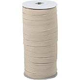 PATIKIL Elastic Bands 3/8 Inch x 50 Yards, Polyester Flat Elastic Cord Stretch Strap for Sewing Crafting DIY, Khaki