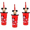 [3-Pack] Disney Mickey Mouse 15oz Buddy Sip Tumbler Cup with Lid & Straw, BPA-Free