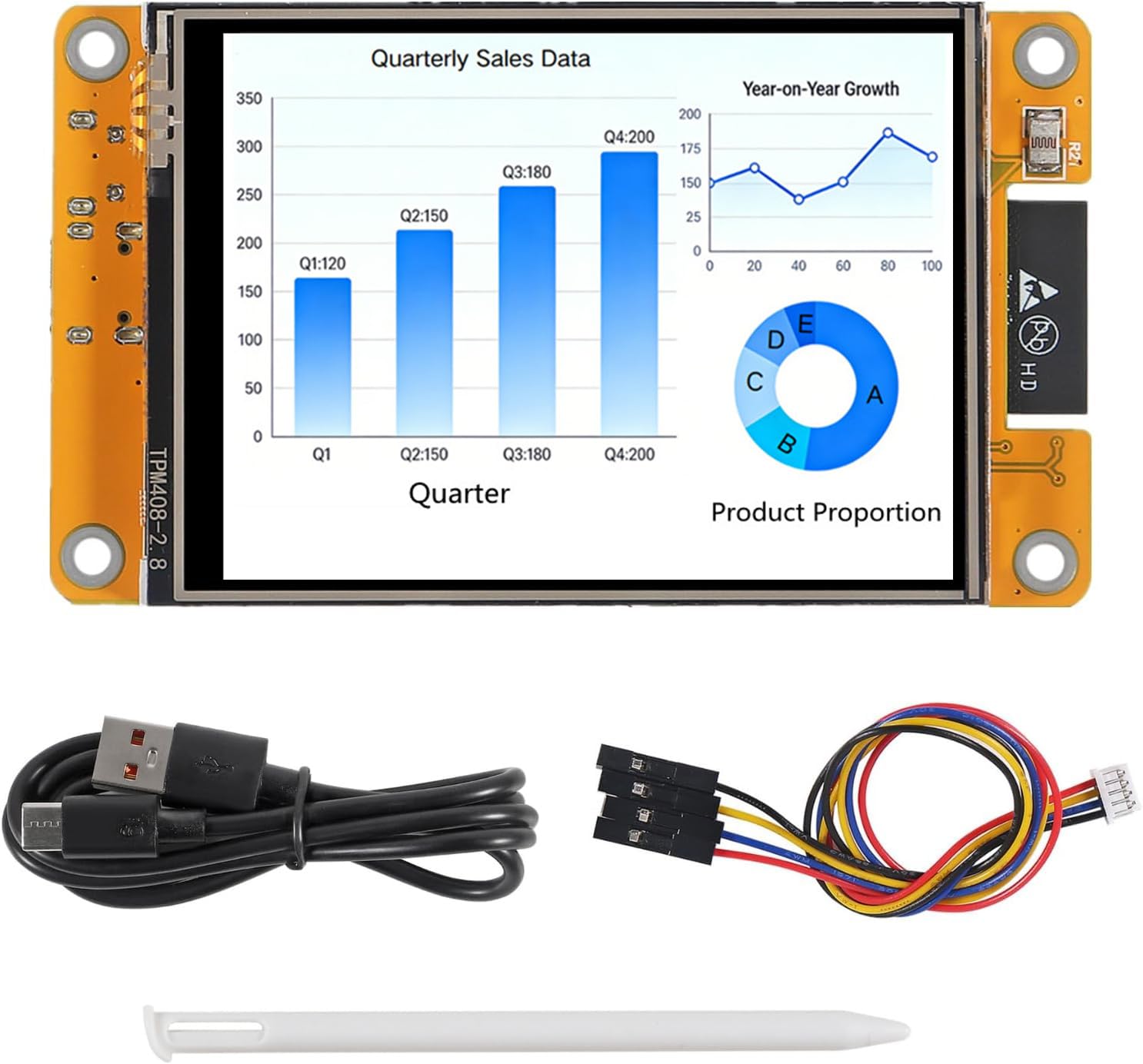 Photo 1 of 2.8 inch ESP32 Display, ESP32 Module ESP32-2432S028R WiFi+BT Dual-core TFT Module ILI9341 Driver for Arduino IoT, ESP32 Development Board 240X320 Smart LCD Display Screen