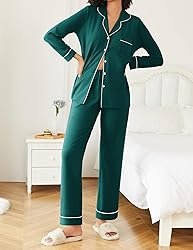 Ekouaer Womens Pajamas Set 2 Piece Button Down