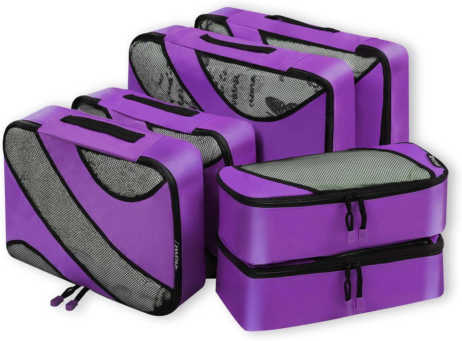  | Bagail 6 Set Packing Cubes, 3 Various Sizes Travel Luggage Packing Organizers(Purple) | Packing Organizers