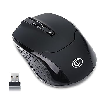 Gofreetech 24ghz Wireless Mouseportable Mobile Mouse Optical Mice With 3 Adjustable Dpi Levels And Nano Usb Receiverblack