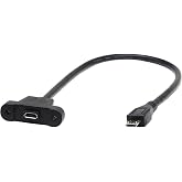 zdyCGTime 30cm Panel Mount Cable, Micro USB Male to Female, Ear Screw Install Data Extension, Sync Charging and Transferring