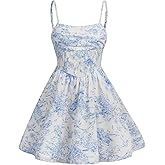 Floerns Girl's Floral Print Sleeveless Ruched Ruffle Hem A Line Cami Short Dress
