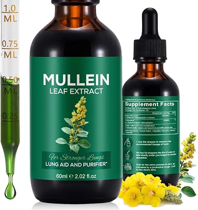 Vortexonix Mullein Drops for Lungs 2.02 fl oz Mullein Leaf Extract