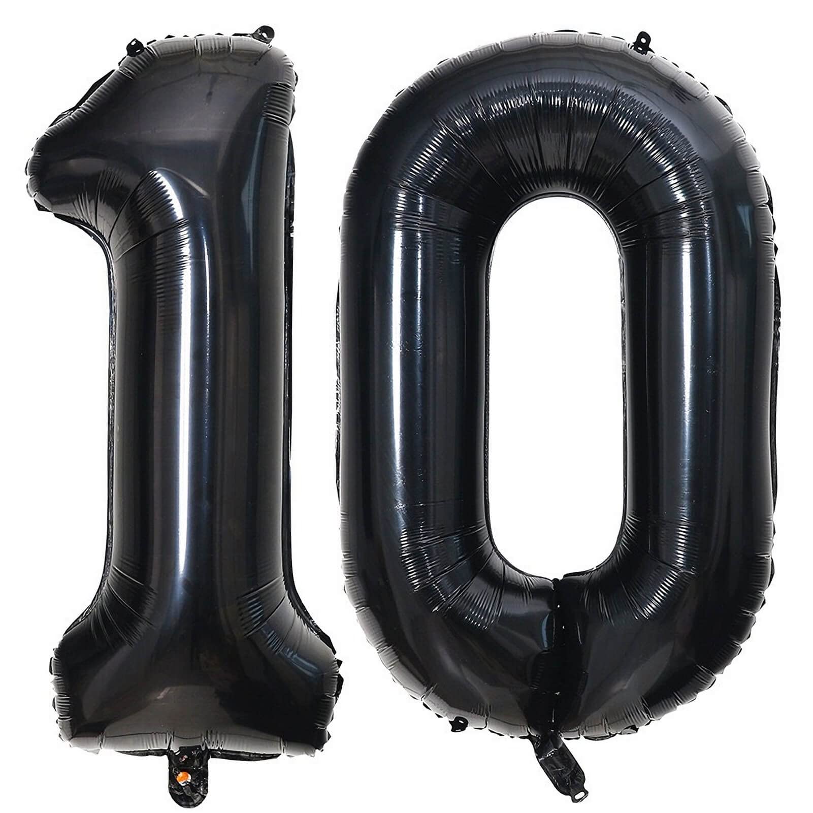 Photo 1 of 40 Inch Black 10 Number Balloons Giant 10 Balloons Black Birthday Balloons 10th Birthday Anniversary Events Party Decorations Supplies