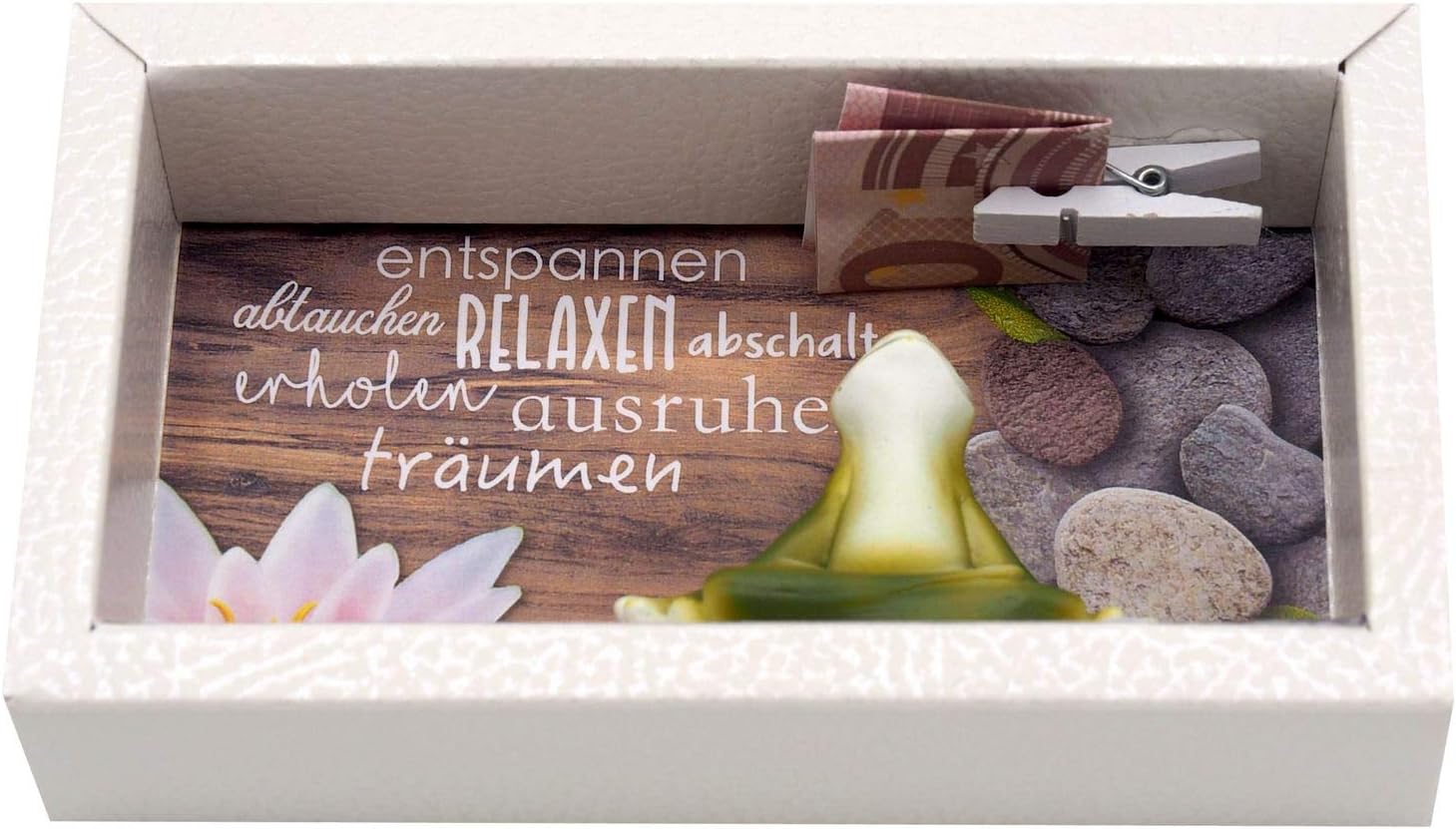 Zauberdeko Geldgeschenk Verpackung Wellness Entspannung Massage Yoga Frosch Gutschein Energiefrosch Relax Geschenk Sidra Hospital