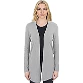State Fusio Women's Open Front Cardigan 100% Merino Wool Long Sleeve Sweater