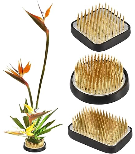 PATIKIL 1.7"x2.4" Flower Frog, Brass Flower Arrangement Holder Square