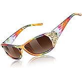 FEISEDY Trendy Polarized Y2K Sunglasses Wrap Around Butterfly Design Fashion Sunnies UV400 Protection B0078