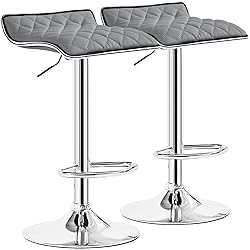 VECELO Adjustable Bar Stools Set of 2, Bar Height