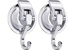 Heavy Duty Vacuum Suction Cups Hooks (2Pack) Specialized for Kitchen&Bathroom&Restroom Organization, by iRomic