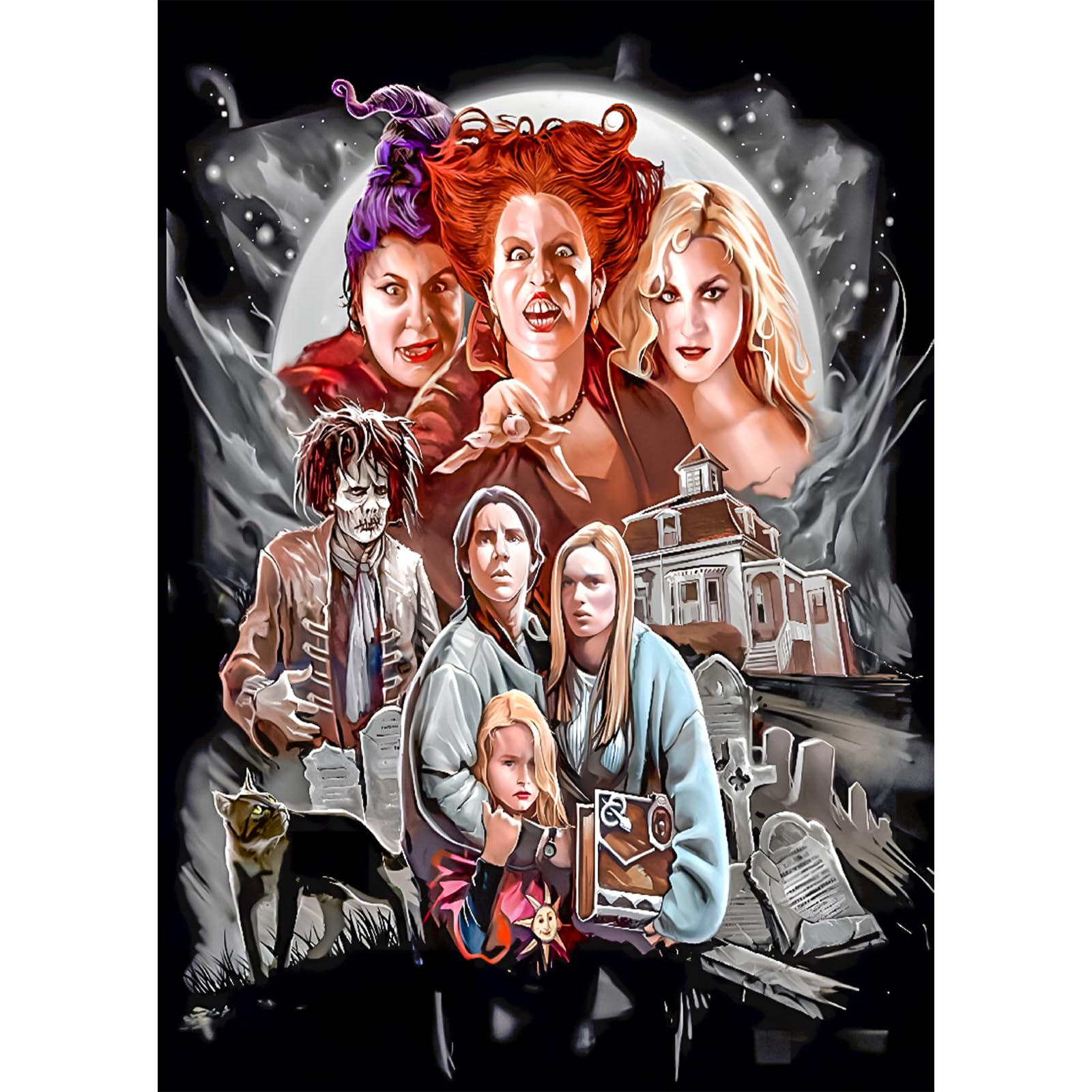 NAIMOER Halloween Diamond Painting Kits for Adults, Diamond Painting DIY 5D Diamond Painting Films Diamond Art Kits Picture Craft for Home Wall Decor 30x40cm