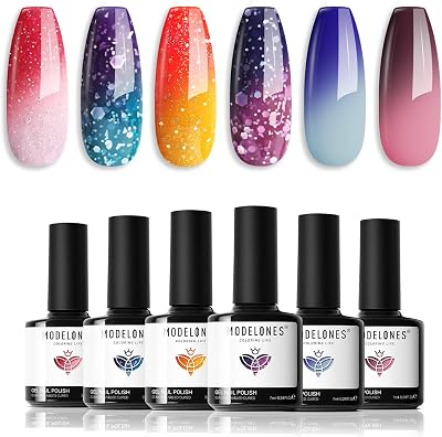 Modelones Color Changing Gel Nail Polish 6 Colors Mood UV LED Ready