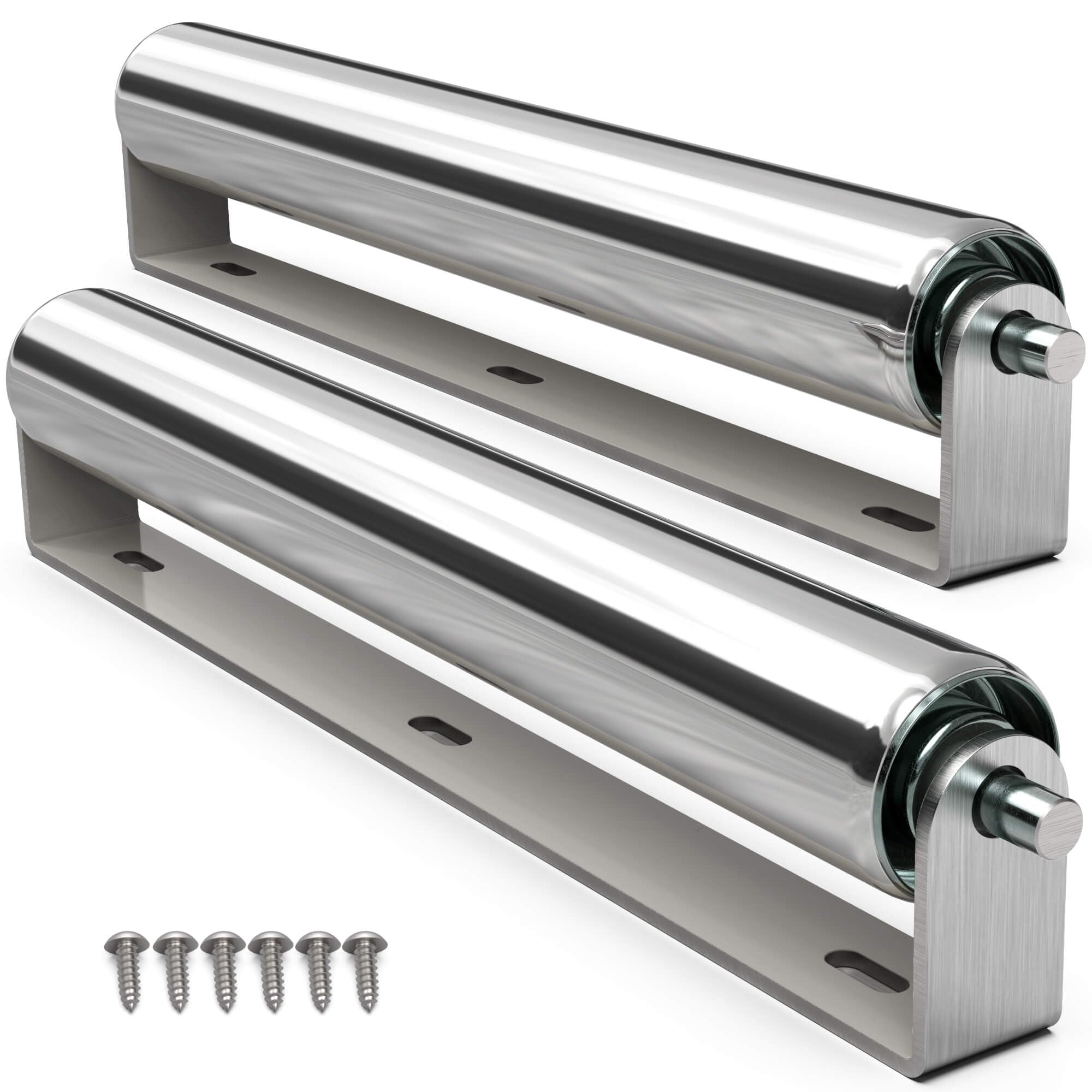 Photo 1 of 2" Diameter Heavy Duty Roller with Bracket Set - 17" Long for Transporting Such as Foating Fishing Boats, Kayaks, Rafts and so on - Pack of 2