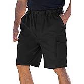 Boulder Creek by Kingsize Men's Big & Tall Renegade 9" Full Elastic Waist Cargo Shorts